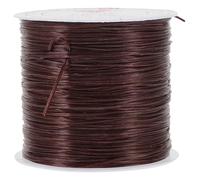 minkissy Elastic Hair Extension Cord 0.6mm Silicone Beaded Wire for Invisible Hair Extensions Brown Sturdy Stretch String