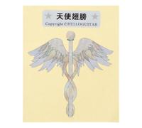 minkissy Electric Guitar Headstock Sticker Angel Wings Design Pvc Material Strong Viscosity Easy to Operate Creative Guitar Patch Suitable for Adults