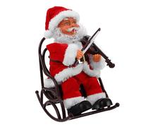 minkissy Electric Musical Santa Claus Figurine with Violin in Wheelchair Decorative Xmas Doll Ornament for Holiday Party and Festive Home Decor Vibrant and Safe Christmas