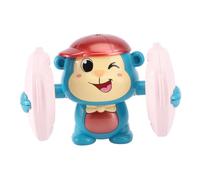 minkissy Electric Tumbling Monkey for Boy Girl Cartoon Plaything with Light Music Forward-backward Somersault Movement Safe Smooth Edges Sturdy and Fall-resistant Design in Blue-green
