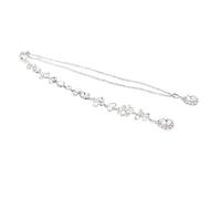 minkissy Elegant Backless Body Chain Necklace with Crystal Pearl Tassels Lightweight Long Backdrop Necklace for Women Bridal Jewellery for Prom Wedding Party and Special Occasions