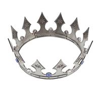minkissy Elegant Baroque Acrylic Crystal Crown for Men Durable Metal Headband for Weddings Carnivals and Photography Props Regal Tiaras for Adults