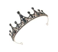 minkissy Elegant Black Baroque Hair Adornment Comfortable Alloy Crown with High Toughness Charming Head Accessory for Women’s Party or Wedding