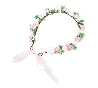 minkissy Elegant Faux Flower Wreath Headband Girls' Bridal and Holiday Headdress Versatile Photography Props