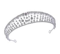 minkissy Elegant Female Headwear Silver Crown Tiara Bridal Headband Bridal Accessories Wedding Headpiece for Bride
