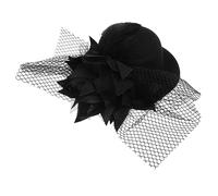 minkissy Elegant Floral Hair Clip Women's Mini Top Hat Fascinators Steampunk Lace Hat Clip Headwear for Special Occasions (black)
