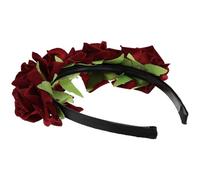 minkissy Elegant Handmade Red Rose Headband Hair Hoop for Women, Cloth Material with Eye-catching 3d Simulation Flowers, for Valentine's Day and Wedding Hair Accessories