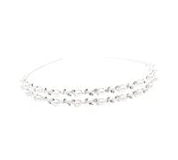 minkissy Elegant Pearl Rhinestone Headband Metal Leaf Bridal Headband for Women Wedding