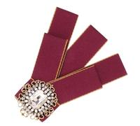 minkissy Elegant Red Bow Tie Brooch with Rhinestones Stylish Clothing Brooch Pin for Women Decorative Neckwear Accessory for Weddings Parties and Special Occasions