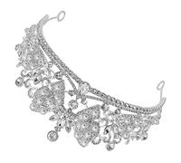minkissy Elegant Rhinestone Bow Crown Bridal Headpiece for Wedding Birthday Tiara Vintage Style for Women