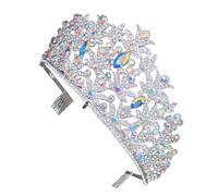 minkissy Elegant Rhinestone Wedding Tiara Crown for Bride Wedding Tiara Headband Sparkling Rhinestones for Bridal Shower Birthday Party