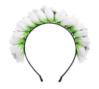 minkissy Elegant Tulip Flower Headband for Women, White Cloth Floral Crown with Comfortable Wearing Experience, for Weddings and Events, Delicate Romantic Hair Accessory