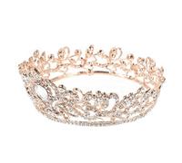 minkissy Elegant Vintage Alloy Bride Crown with Fine Workmanship, Chic Bridal Headdress for Anniversary or Celebration, Delicate Shiny Dinner Party Tiara for Women and Girls