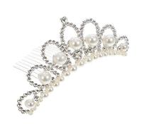 minkissy Elegant Wedding Crown Pearl Design Girls Crown Hair Jewelry Female Tiara