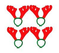 minkissy Elk Antler Hair Hoops 12pcs Red Christmas Headwear Hair Band for Party Supplies