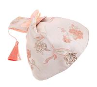 minkissy Embroidered Japanese Knot Wristlet Bag with Orchid Pattern and Tassels, Pink Portable Wrist Purse for Women Wedding Celebration Packaging