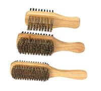 minkissy Essential Barber Tool 3pcs Wooden Hair Brush for Men's Beard and Hair Styling Brush Nylon Bristles