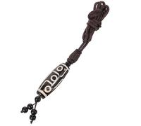 minkissy Ethnic Style Tibetan Dzi Bead Necklace for Women Black Agate Pendant with Buddhist Symbolism Handmade Tibetan Jewelry for Daily Wear and Special Occasions Lucky Amulet for Safety