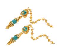 minkissy Ethnic Women Waterdrop Earrings Bohemian Retro Floral Tassel Hanging Earrings for Bridal Party Gothic Style