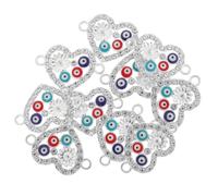 minkissy Evil Eye Charm Bracelet Heart Shape Pendant Diy Charms for Jewelry Versatile Jewelry Making Accessories