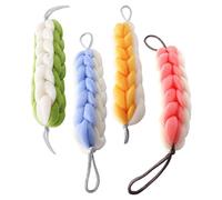 minkissy Exfoliating Bath Scrubber Shower Back Strip 4pcs Loofah Bath Accessory