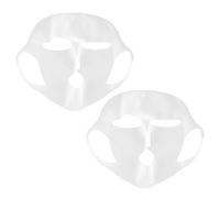 minkissy Facial Mask Covers Sturdy White 2pcs Silicone with Ear Hook Full Face Anti Evaporation Skin Care Mask Covers for Moisturising Skincare Use at Salon