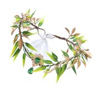 minkissy Fairy Leaf Headband for Weddings Vintage Rhinestone Bridal Hair Accessories Elegant Cosplay Crown for Special Occasions Comfortable and Easy to Wear Headpiece