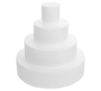 minkissy Fake Cake Dummies Set: 4pcs Portable Foam Bakery Cake Rounds for Dessert Making Practice, Birthday Party Display, and Beginners