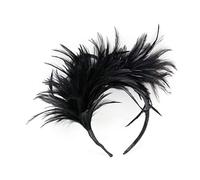 Minkissy Fascinator Headband Black Fascinator 1920s Feather Headband Wedding s for Women Vintage Hair Accessories Bridal Headpiece