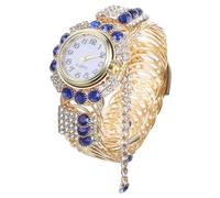 minkissy Fashionable Alloy Bracelet Watch with Precise Time Keeping Blue Watches Featuring and Easy to Tell the Time Function, a Birthday or Christmas Gift for Women for Ladies