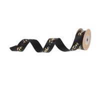 minkissy Father’s Day Black Satin Ribbon with Gold Foil Print, 10 Yards Decorative DIY Ribbon for Wrapping, Cake Packaging, and Party Favor Decorations