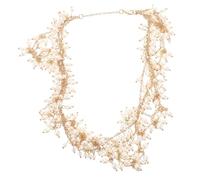 minkissy Faux Pearl Chain Headpiece for Women Vintage Hair Decor with Tassel Essential Accessory for Weddings Boho Festivals and Parties Dazzling Beaded Design for Unique Look