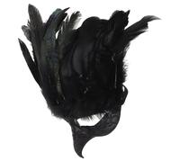 minkissy Feathered Black Half Face Elegant Gothic Vintage Style Lightweight Plume and Polyester Material for Halloween Party Cosplay