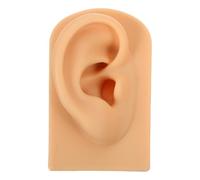 minkissy Flexible Silicone Right Ear Model for Piercing Practice Soft Realistic Fake Human Ear for Jewelry Display and Training Stable Body Part Simulation for Beginners and Beauty Schools