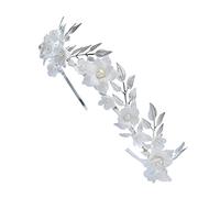 minkissy Floral Bridal Headband Pearl and Rhinestone Wedding Tiara Hair Accessories