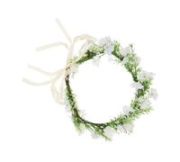 minkissy Floral Hair Decor Photo Wreath Simulated Garland Headdress for Bridal Shower Stylish Bride Headband Accessory