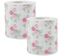 minkissy Floral Toilet Paper 2 Rolls Flower Printing Napkins Patterned Toilet Floral Toilet Rolls Paper Rose Printed Bathroom Tissue Decorative Toilet Paper Tissue