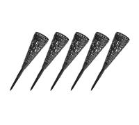 minkissy Flower Artificial Buckets Grave Black Hollow with 5pcs Cone Design Flowers, Wear Break Resistant Supply for and Cemetery Memorial Patio Decoration