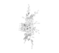 minkissy Flower Bride Wedding Hair Comb Elegant Crystal Rhinestone Headpiece with Soft Flowers Versatile Bridal Hair Accessory for Brides and Bridesmaids for Weddings and Special Occasions