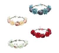 minkissy Flower Hair Accessories Set 4pcs Wedding Flowers Decorations Elegant Bridal Headband for Party