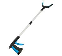 minkissy Foldable Litter Picker Trash Can Extension Grabber Tool with High Strength Elastic Clamp and Widened Clamp, Lightweight Alloy and Plastic Material for School and Hospital Use