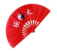 minkissy Foldable Performance Tai Chi Fan Portable Satin Handheld Dance Fan for Party Holiday and Sports Compact Chinese Style Decorative and Cooling for Stage Shows and Home Decor