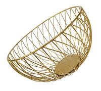 minkissy Fruit Bowl Wire Basket for Countertop Kitchen Storage | Iron Construction, Golden Finish, Easy to Clean, Versatile Use for Fruits and Vegetables on Counters