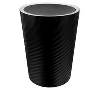 minkissy Garbage Bin with Lid 12L Large Capacity Plastic Wastebasket Swing Lid Design for Bathroom Living Room Black