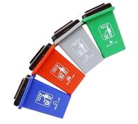 minkissy Garbage Classification with Mini Trash Cans Red Green Blue Gray Educational Plastic Recycling Bins for Early Environmental Awareness and Healthy Habits