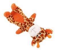minkissy Giraffe Shape Squeaky Plush Dog Small Interactive Chew for Teeth Cleaning Soft Cartoon Pet for Puppies and Small Dogs