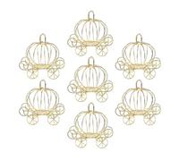 minkissy Golden Metal Pumpkin Carriage Candy Boxes Versatile Storage for Candies Whimsical Decorative 7pcs for Halloween Parties and Events