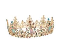 minkissy Gorgeous Retro Diamond Crown Baroque Style Wedding Headpiece for Bride