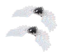minkissy Gothic Angel Wing Shoe Clips Rhinestone Decorative Shoe Buckles for Brides Goth Fashion Shiny Accessories for Boots Sneakers and Flats