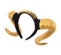 minkissy Gothic Demon Horns Headband Punk Halloween Hairband with Goat Ears Headdress for Adults Cosplay Costume Party Accessory Bold RAM Horns Headpiece